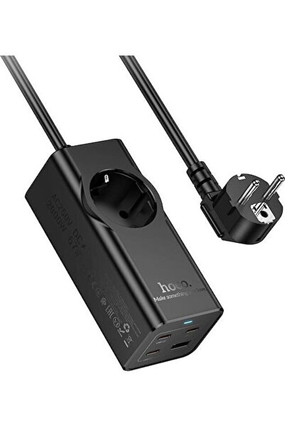 hoco. Hoco Πολύπριζο με μία πρίζα, 3 θύρες USB-A, 3 θύρες USB-C και καλώδιο 2μ.