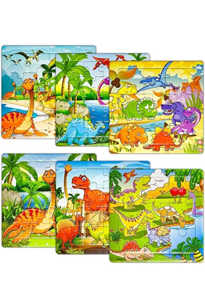 OEM Puzzle pentru Copii 6-Pak 90 de Piese Set Educațional Dinosauri 3+
