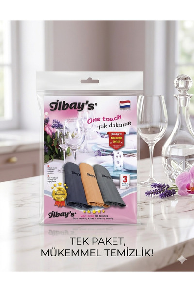 ilbaysbez One Touch "Tek Dokunuş" Mikrofiber Temizlik Bezi (3'lü Paket)
