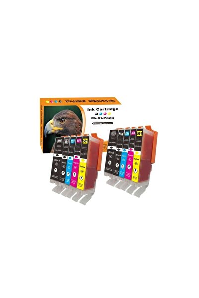 PowerPrint Set de 10 cartușe compatibile Canon PGI-550XL / CLI-551XL de mare ...