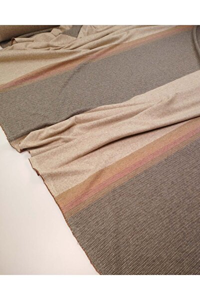 Kumaş Parça Khaki Beige Panel Patterned Jacquard Interlock Fabric Flexible So...