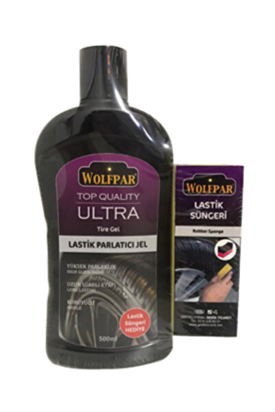 WOLFPAR Ultra Lastik Parlatıcı Jel + Lastik Süngeri Hediyeli