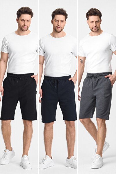 mmetalic Men's Black-Navy Blue-Anthracite Regular Fit Comfortable Cut 3-Piece...