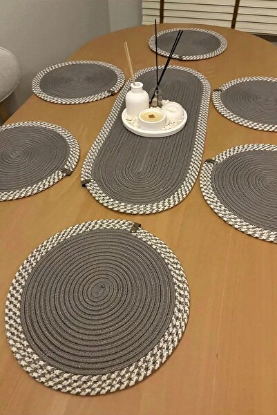 Comfort Craft Jute Straw Runner Supla Set 7 Pieces - 30X80 cm Oval Washable A...