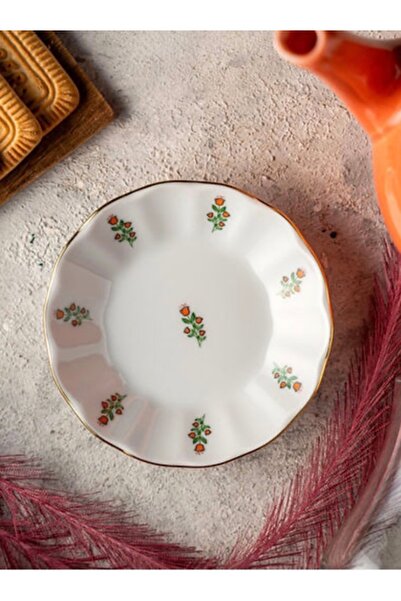 Coppera Lale model porselen çay tabağı 6 adet