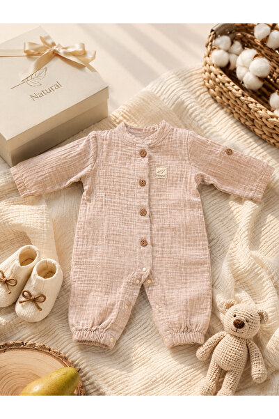 babyist Cotton Muslin Baby Girl and Boy Short Sleeve Snap Romper