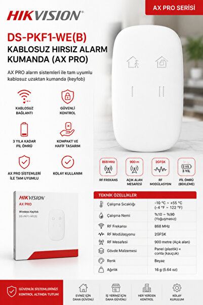 Hikvision HIRSIZ ALARM KUMANDA (AX PRO) DS-PKF1-WE(B) /