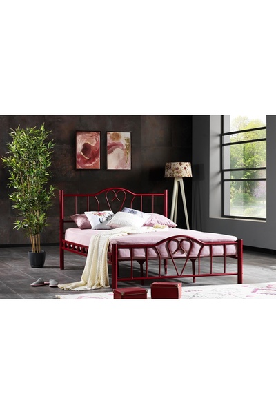 Vivense ARGİMO ORKİDE FERFORJE KARYOLA, BORDO, 100x200