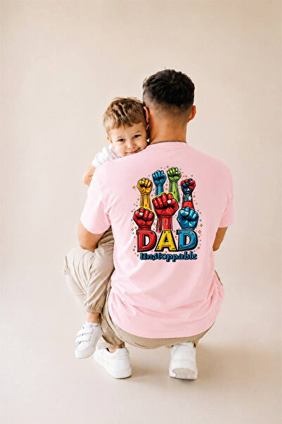 genosha Father's Day Gift, Father-Child Combination, 100% Cotton Oversize T-S...