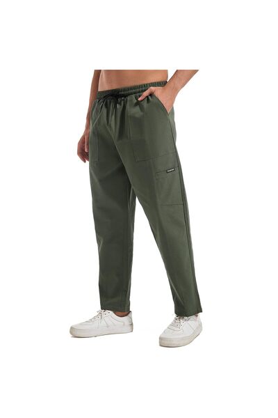 OEM Pantaloni casual de exterior pentru bărbați, cu talie elastică, chinos co...