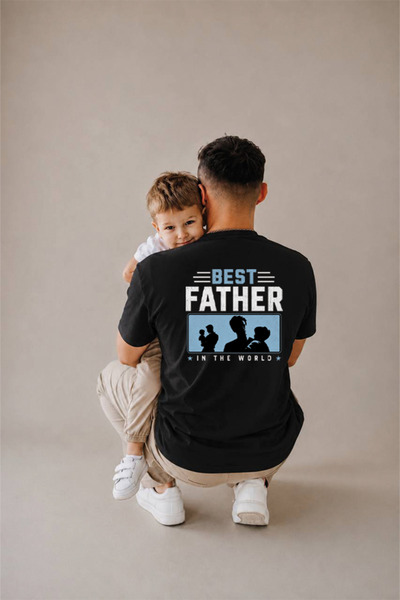 genosha Father's Day Gift, Father-Child Combination, 100% Cotton Oversize T-S...