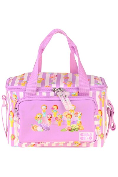 CalaCilo Two-Compartment Thermo School Lunch Bag - Flowers Printed Lilac Colo...