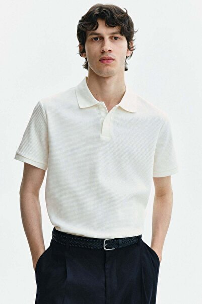 H&M Slim Fit Waffle-knit polo shirt