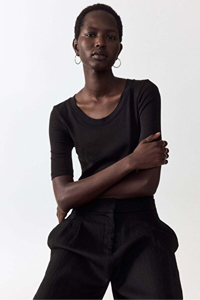 H&M Scoop-neck pima cotton T-shirt