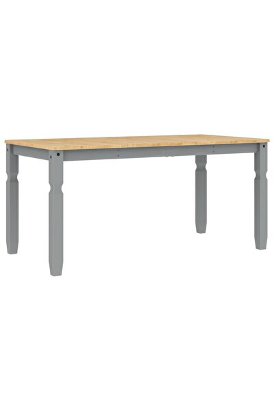 vidaxl Masă de sufragerie "Corona", gri 160x80x75 cm lemn masiv de pin