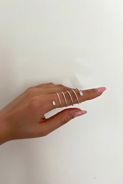 Charmist Rectangular Stone Steel Design Spiral Ring