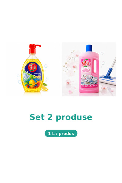 Super wash Κουζίνα, Σετ 2 προϊόντων (άνω-κάτω): Λεμόνι, Ορχιδέα