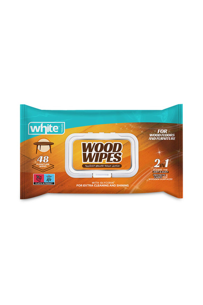 WHITE Wet Wipes Wood 48 Pulls