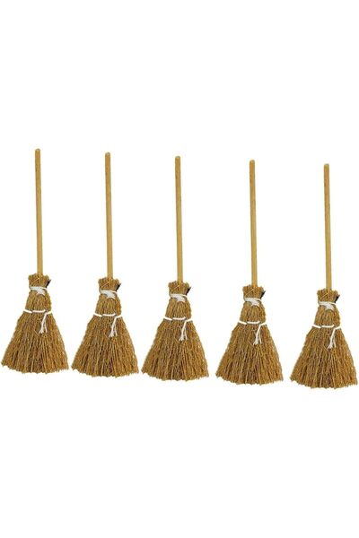 Arabest 5-Piece Dollhouse Miniature Broom Set,Mini Witch Broom,Accessories Or...