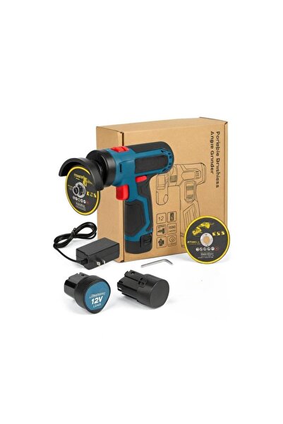 OEM Makita‑Style Γωνιακός Τροχός Brushless 12V με 2 Μπαταρίες, Φορτιστή & 2 Δ...