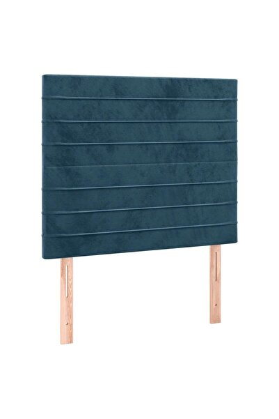 vidaxl Tăblie de pat albastru închis 80x5x118/128 cm catifea