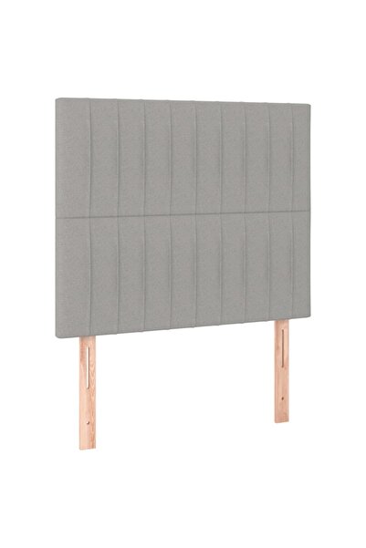 vidaxl Tăblie de pat gri deschis 80x5x118/128 cm, material textil