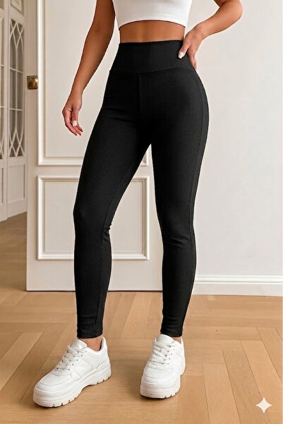 CRNSSWİMWEAR Crne dnevne i sportske letnje tkanine sa visokim strukom i efekt...