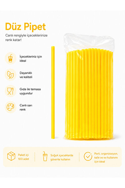 Markasız ucuz 100 Adet Düz Pipet Soğuk İçecek Pipeti