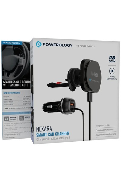 Powerology Nexar Smart Car Charger Black