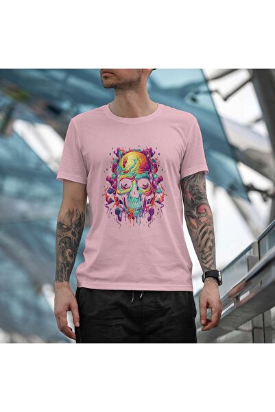 iLovePrints Colorful Abstract Skull Art Tshirt