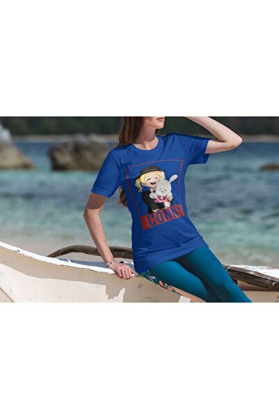 iLovePrints Happy Cartoon Character with Bunny Tshirt