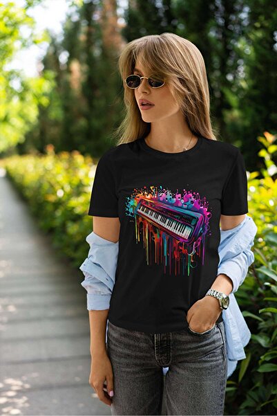 iLovePrints Colorful Abstract Piano Tshirt