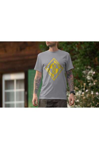 iLovePrints Yellow Abstract Emblem Tshirt