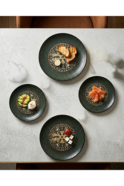 Bonna Porselen Mesopotamia Mosaic Anthracite Breakfast and Dining Set for 2 P...