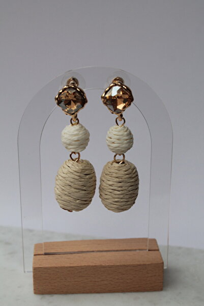 Luvix Design Stone Detailed Wicker Sahara Earrings