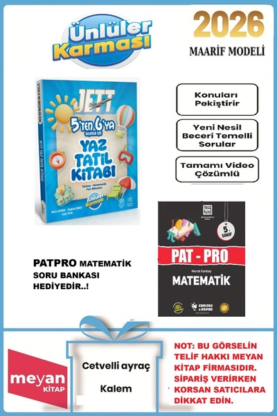 Ünlüler Karması JETT 5'TEN 6'YA GEÇENLER İÇİN YAZ TATİL KİTABI..HEDİYELİ