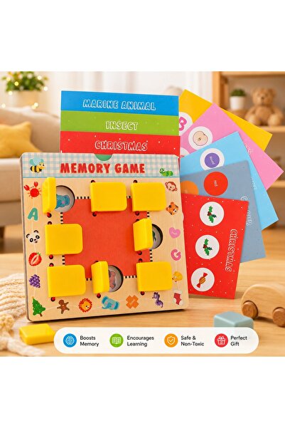 Generic Memory Matching Game for Kids ,Montessori Educational Memory Board ,Travel Learning Toy- Ages 3–6