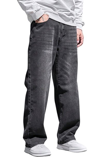 Generic Men's Loose Fit Jeans (Jeans-04-05) - Black, Long, Low-Rise Waist, Lo...