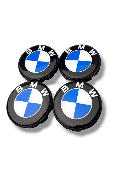 MOZOKO 65 mm BMW Logolu Siyah Jant Göbeği Kapağı 10 Ayaklı Geçmeli Jant Kapağ...