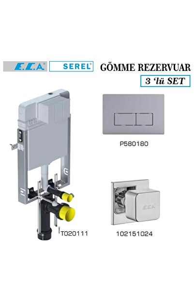 Smooth Gömme Rezervuar 3'lü Set (T020111+P580180+102151024)