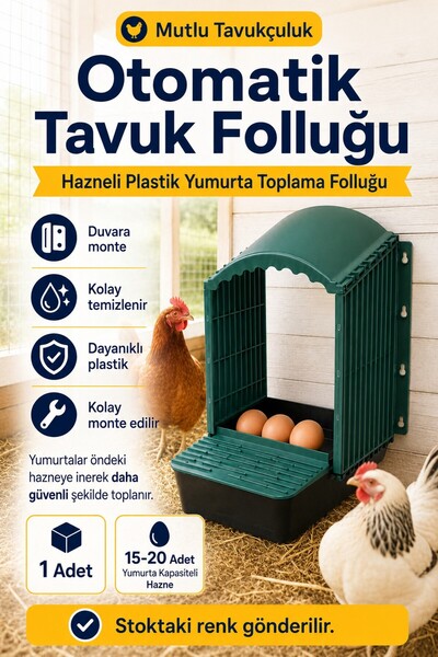 MUTLU TAVUKÇULUK Otomatik Folluk Tavuk Folluğu 1 Adet Duvara Monte Yumurtalık...