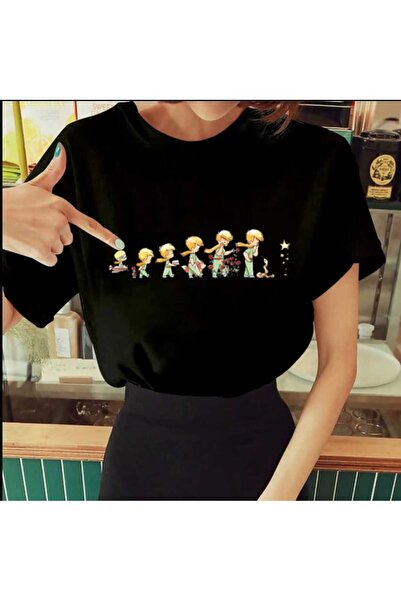 JENOLAN Μπλουζάκι Little Prince 4 με στάμπα Oversize Casual Boyfriend