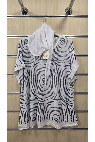 Park Moda Italian Blouse with Shawl, Linen Blend