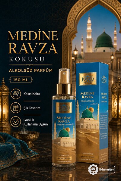 İlkbenaldim Babalar Günü Hediyesi Medine Ravza Kokusu Alkolsüz Parfüm 150 ml.