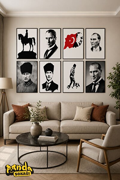 PANDA SOKAĞI Ataturk Corner set dekorativnih slika od 8 komada 15x21 cm MDF U...