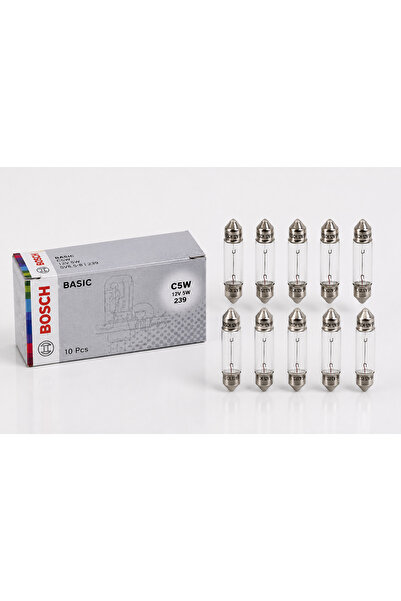 Bosch C5W Sofit Ampul 12V 5W Tavan Plaka Bagaj İç Aydınlatma 10'lu Paket