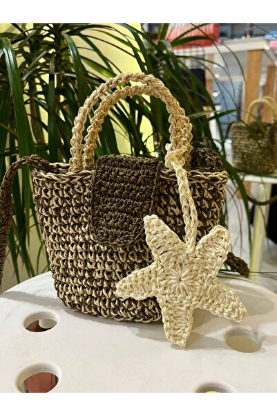 Moon Handmade Deniz Yıldızı Model Örgü Çanta Süsü, Charmı