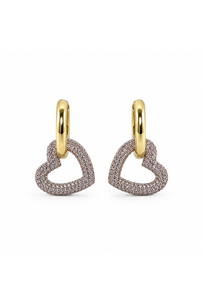 PerleJewelry أقراط بليس هارت الفضية الذهبية