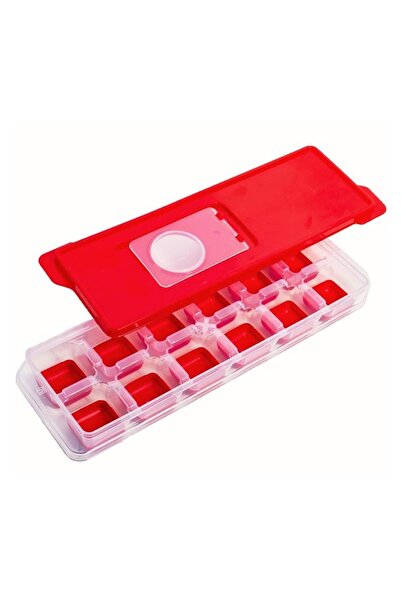 OEM Cutie pentru Cuburi de Gheață cu Capac, pentru 12 cuburi, Roșu