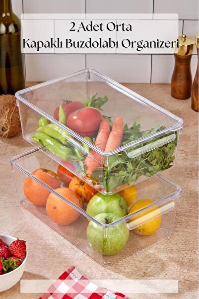 Twin Store 2-Liter Refrigerator Organizer & Refrigerator Organizer with Lid 4...